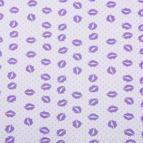 Knitted Polyester Spandex Lip Print Polka Dot Fabric